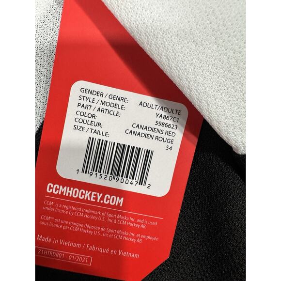 NWT!-CCM OHL Ottawa 67‘s Authentic Jersey Size 54 Red & White - Picture 4 of 9